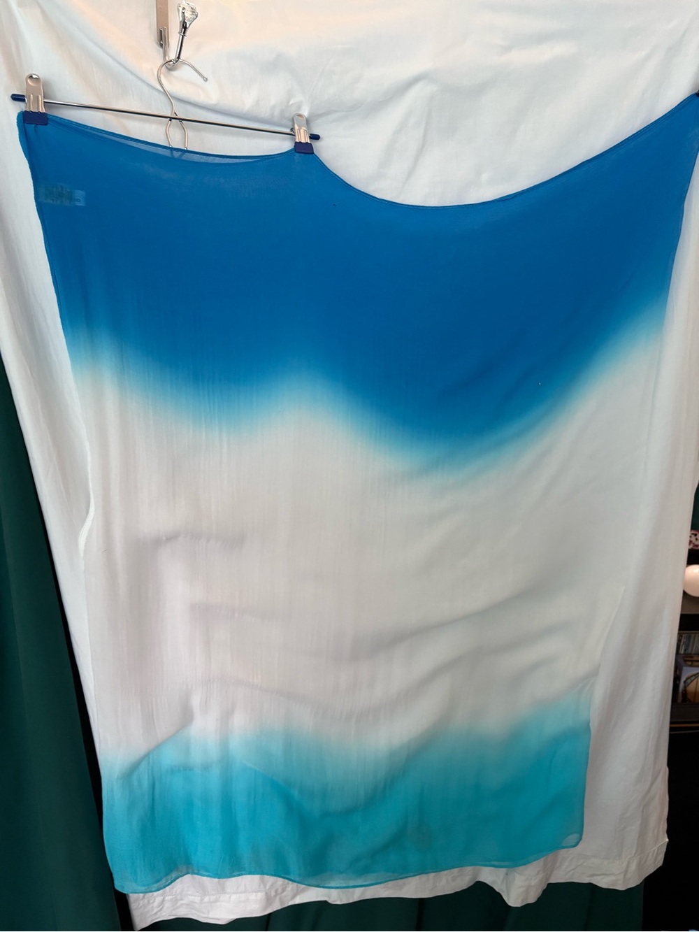 Calvin Klein Blue & White Ombre Strapless Swim Sarong